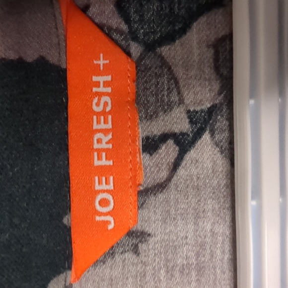 JOE FRESH+*  cotton blend long sleeve half button front collared midi dress camo - Picture 10 of 11